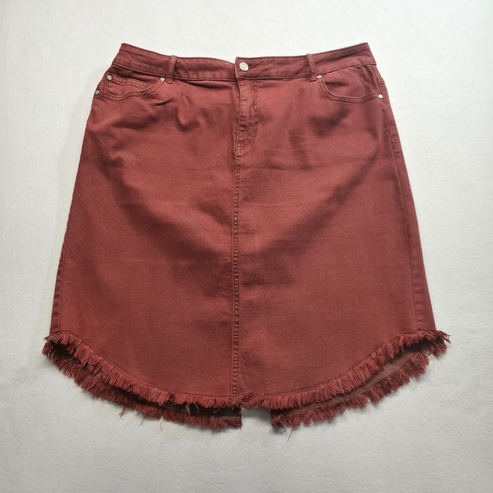 Est. 1946 Denim Women's Burgundy Denim Skirt Size 16W